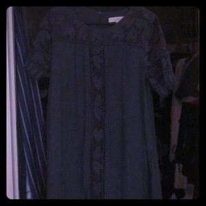 Loft Dark Blue Crochet Dress